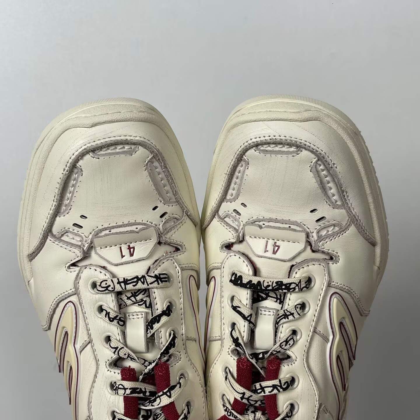 ua Ba*len*cia*ga hamptons medium worn-out sneaker (run one size large)
