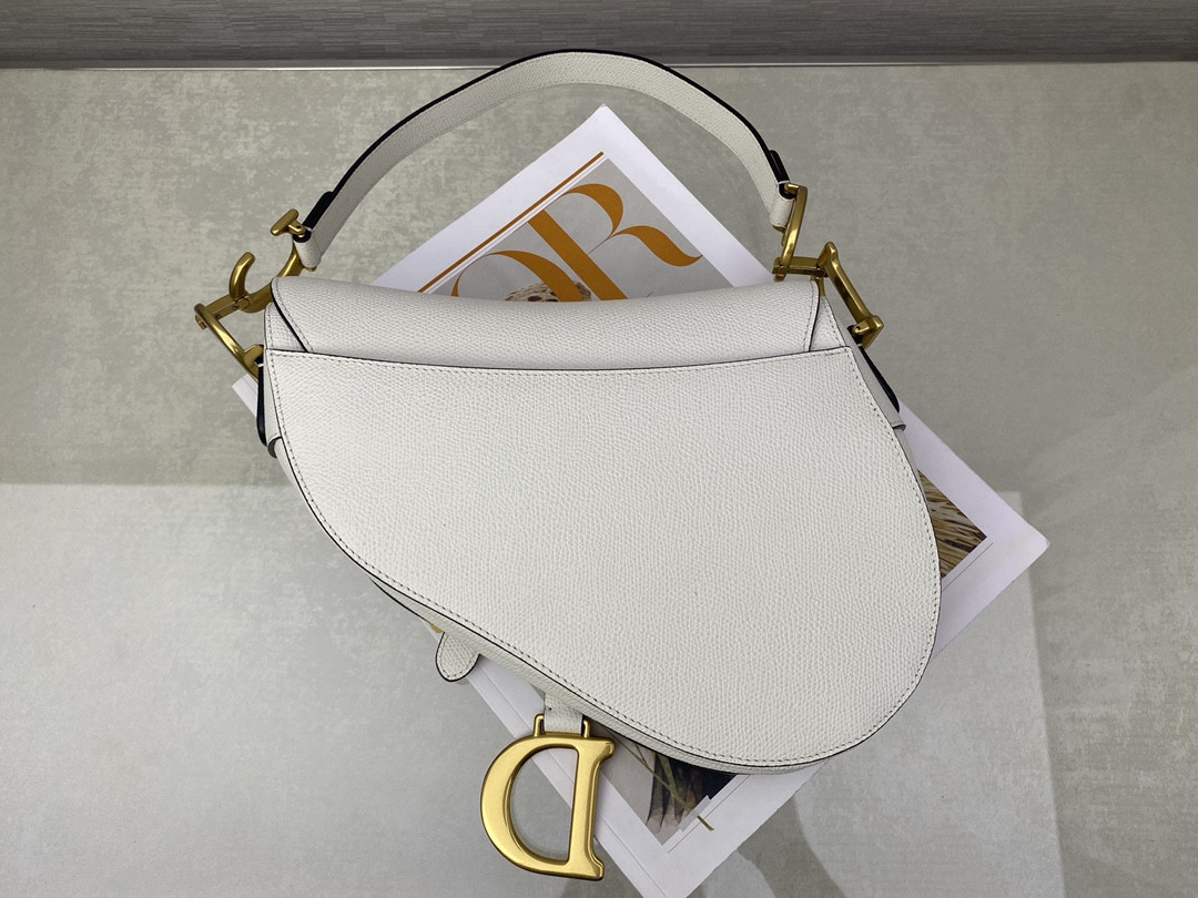 SADDLE BAG WITH STRAP Latte Grained Calfskin 25.5x20x6.5cm