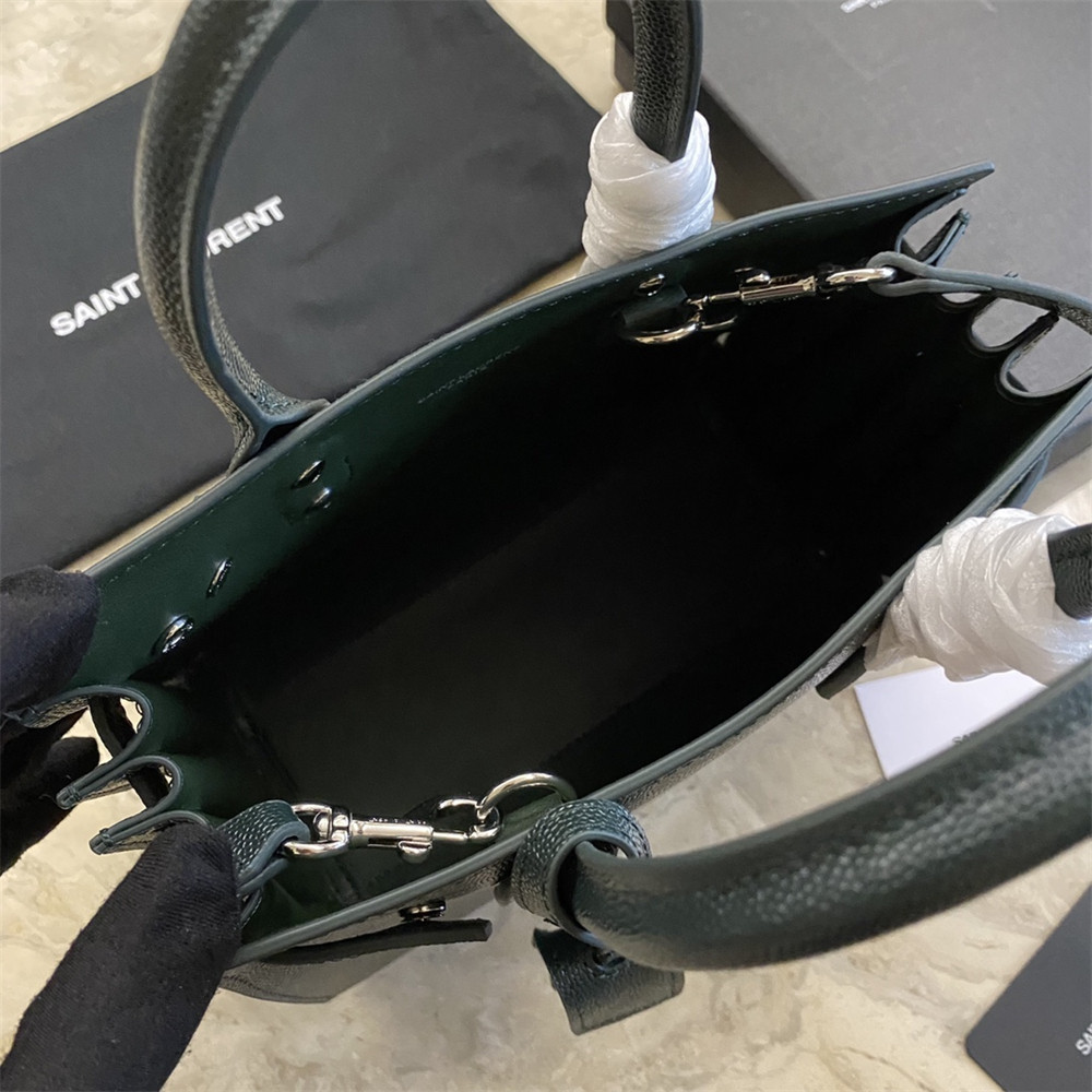 Y*L sac de jour nano in grained leather green