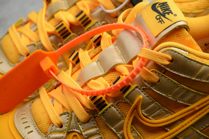 OFF WHITE NIKE AIR RUBBER DUNK "UNIVERSITY GOLD" CU6015-700