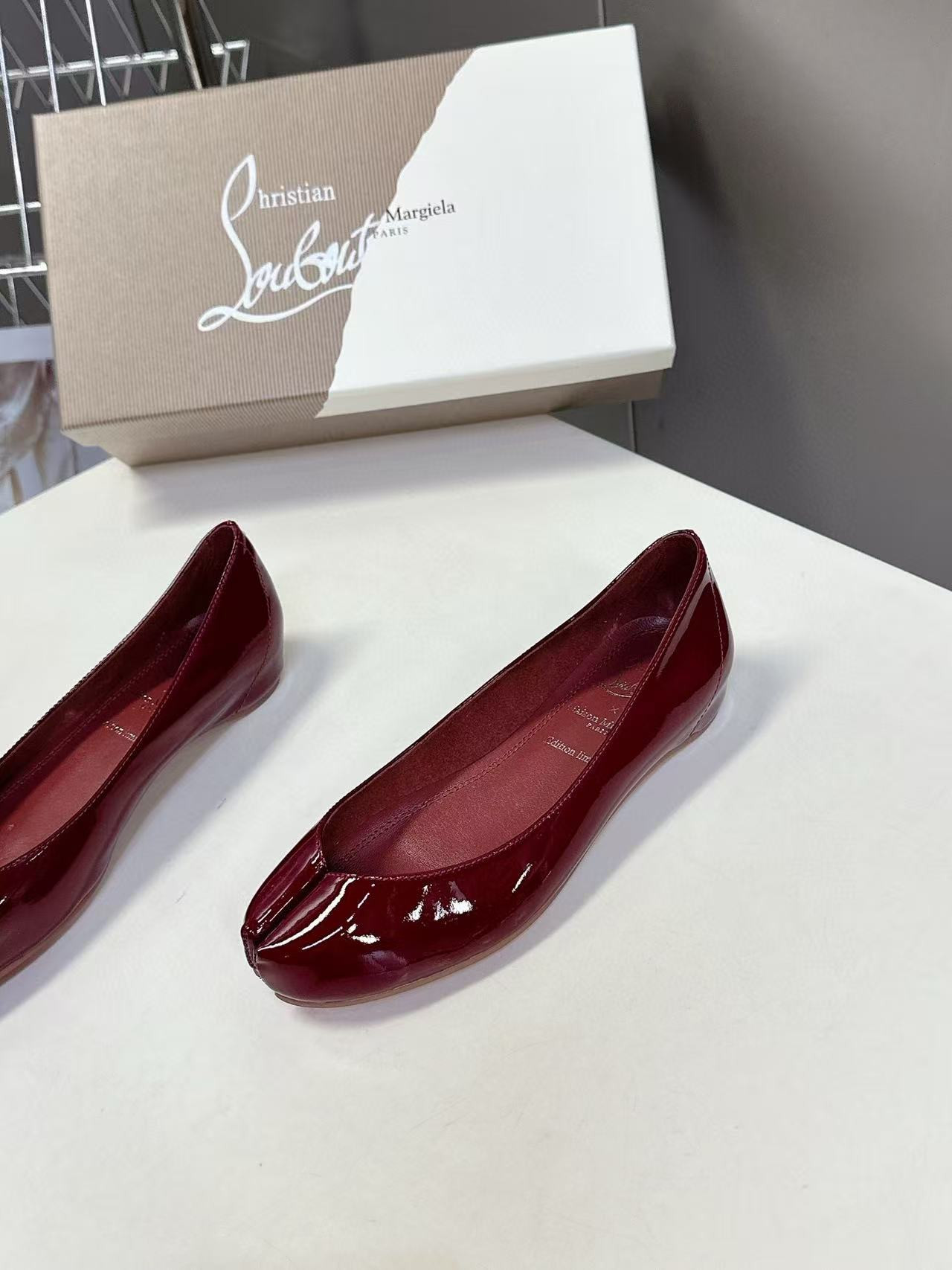 UA Chr1st1an Louboutin Marlougiela Ballerinas Patent calf leather