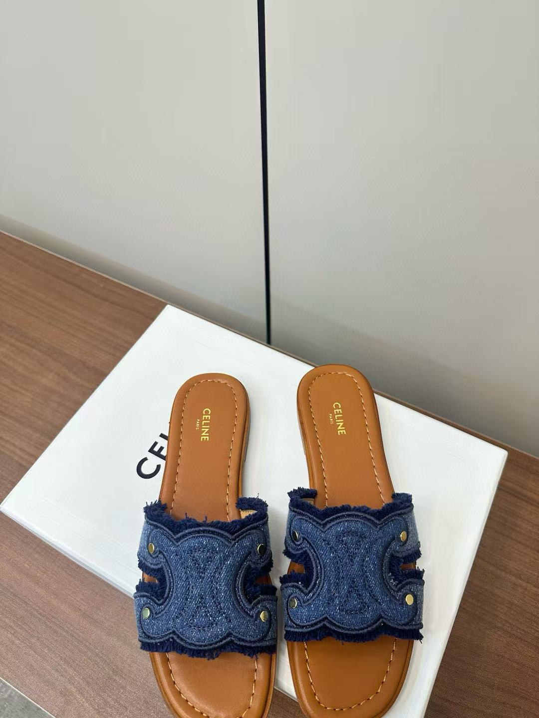 UA Ce1i*e Marina Fringed Mule In De*1m