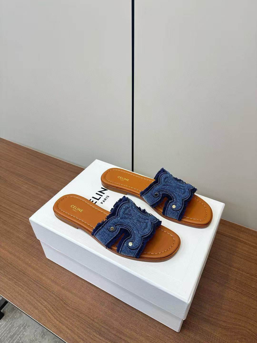 UA Ce1i*e Marina Fringed Mule In De*1m