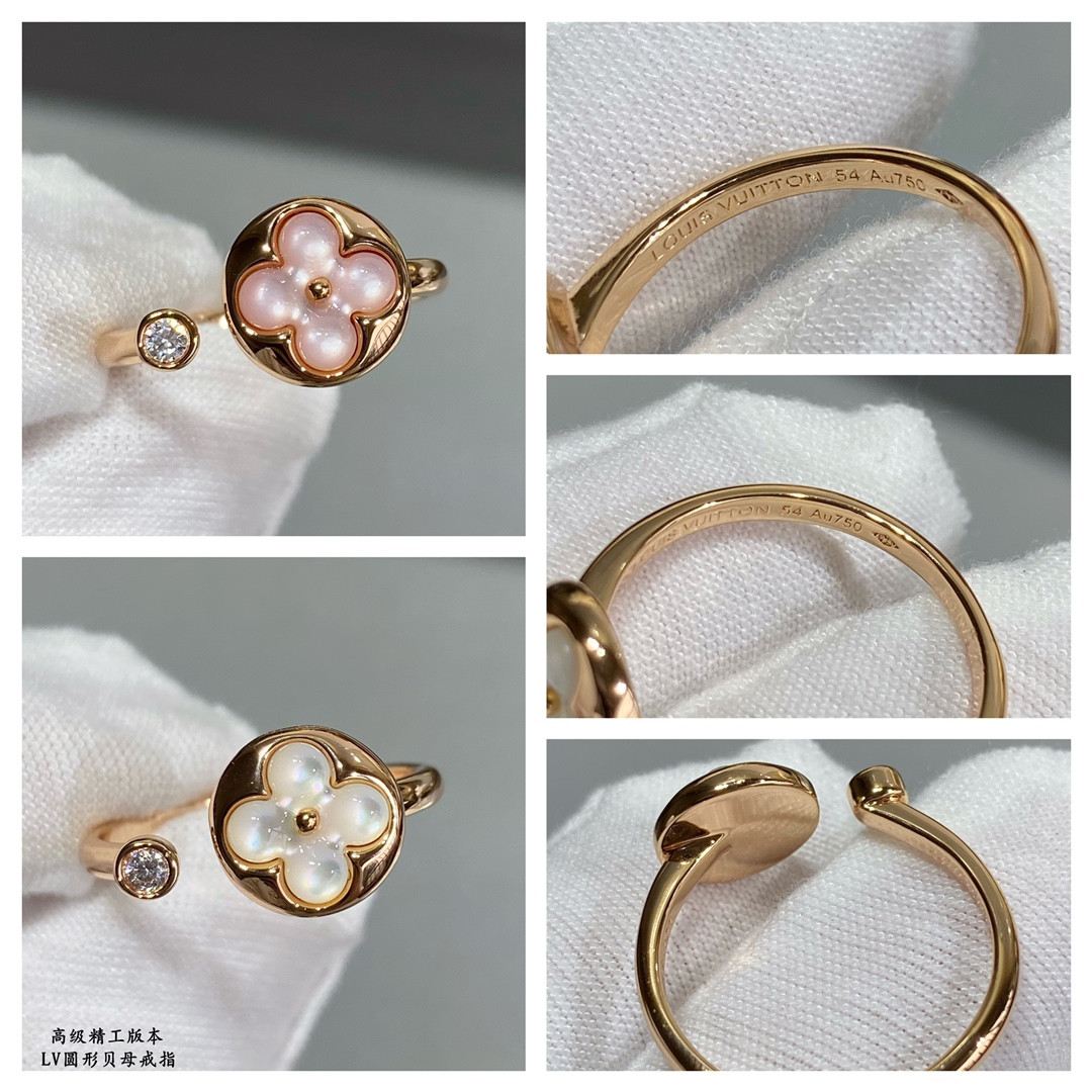L0vis Vvtt0n Round Mother-of-Pearl Ring