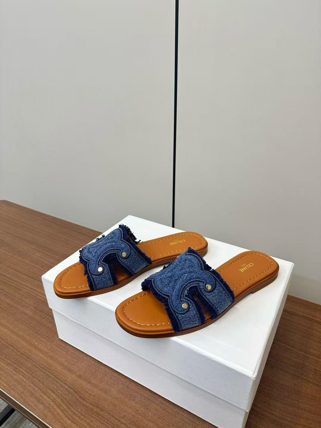UA Ce1i*e Marina Fringed Mule In De*1m