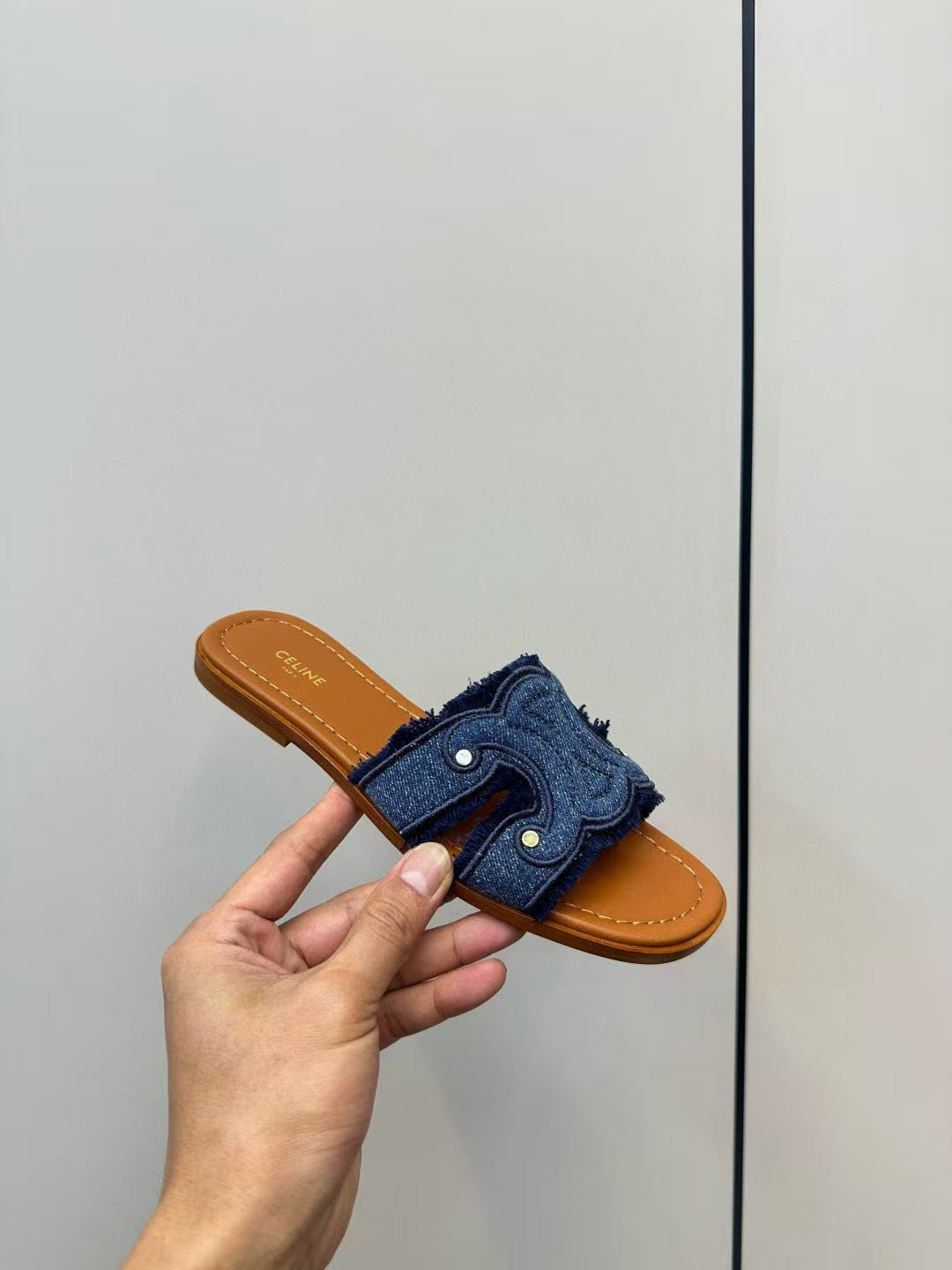 UA Ce1i*e Marina Fringed Mule In De*1m