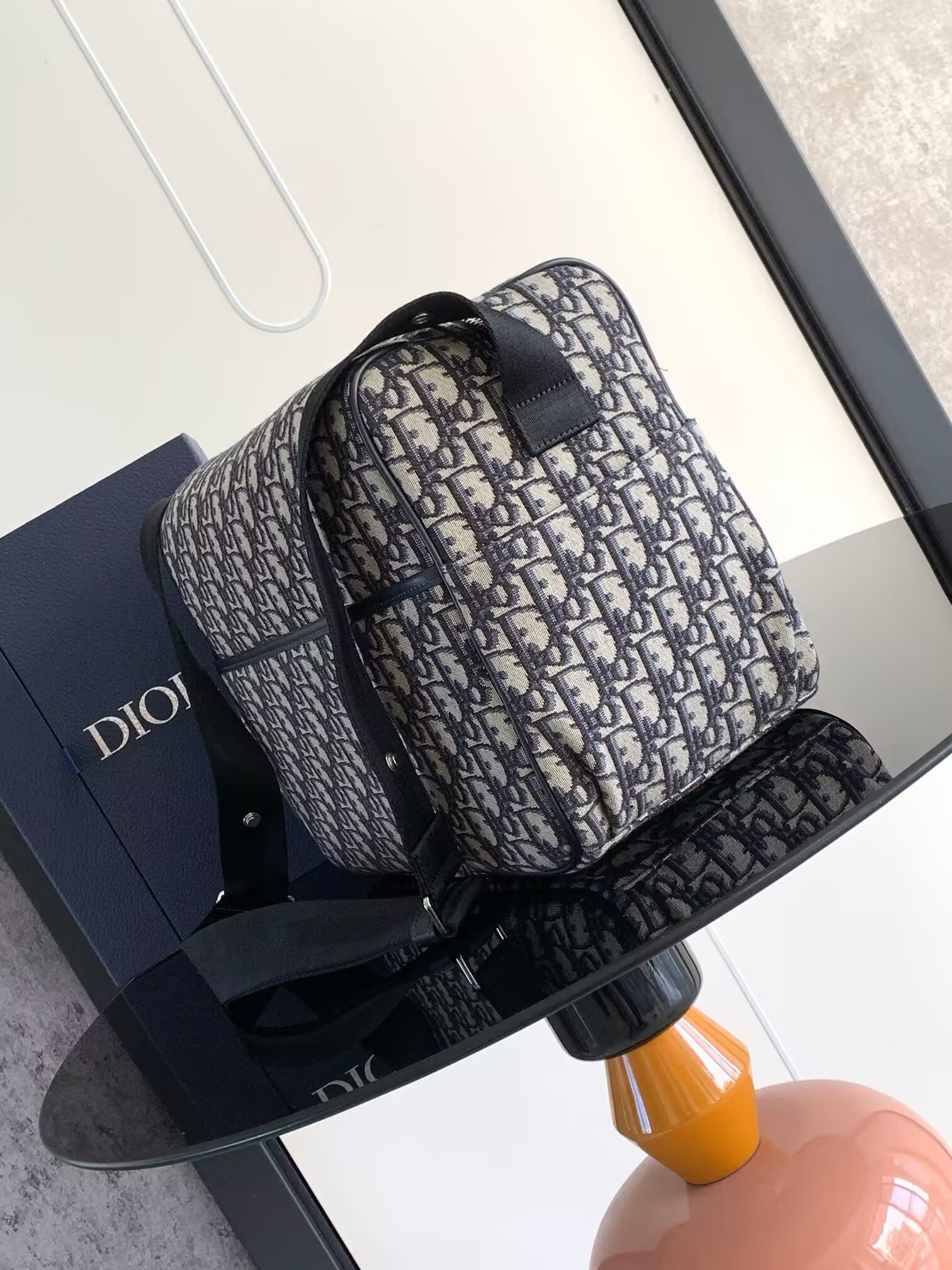 D10r Changing Bag Beige and Black D10r Oblique Jacquard 38x28x16cm