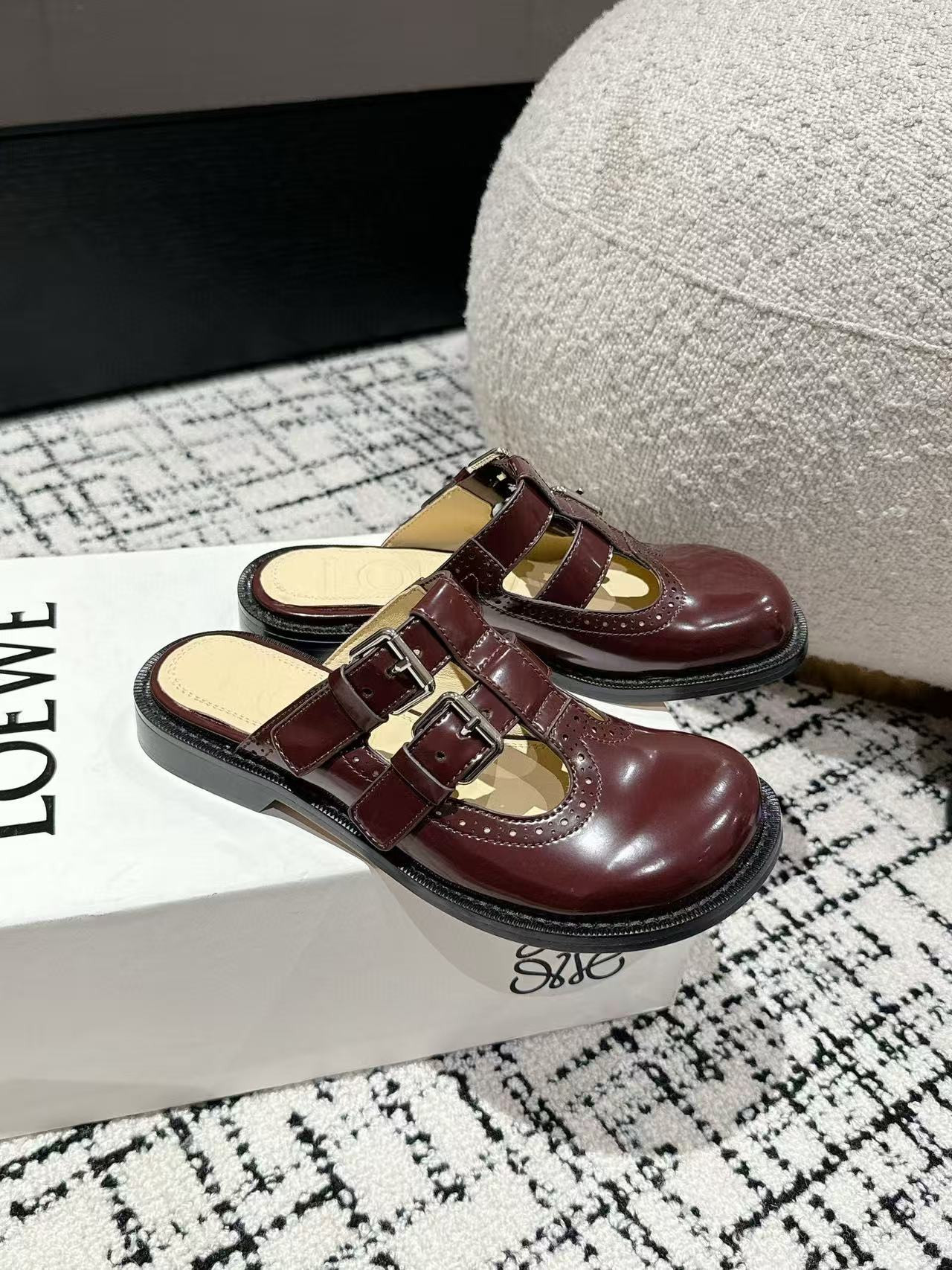 UA L0ew* Campo Mary Jane mule in calfskin