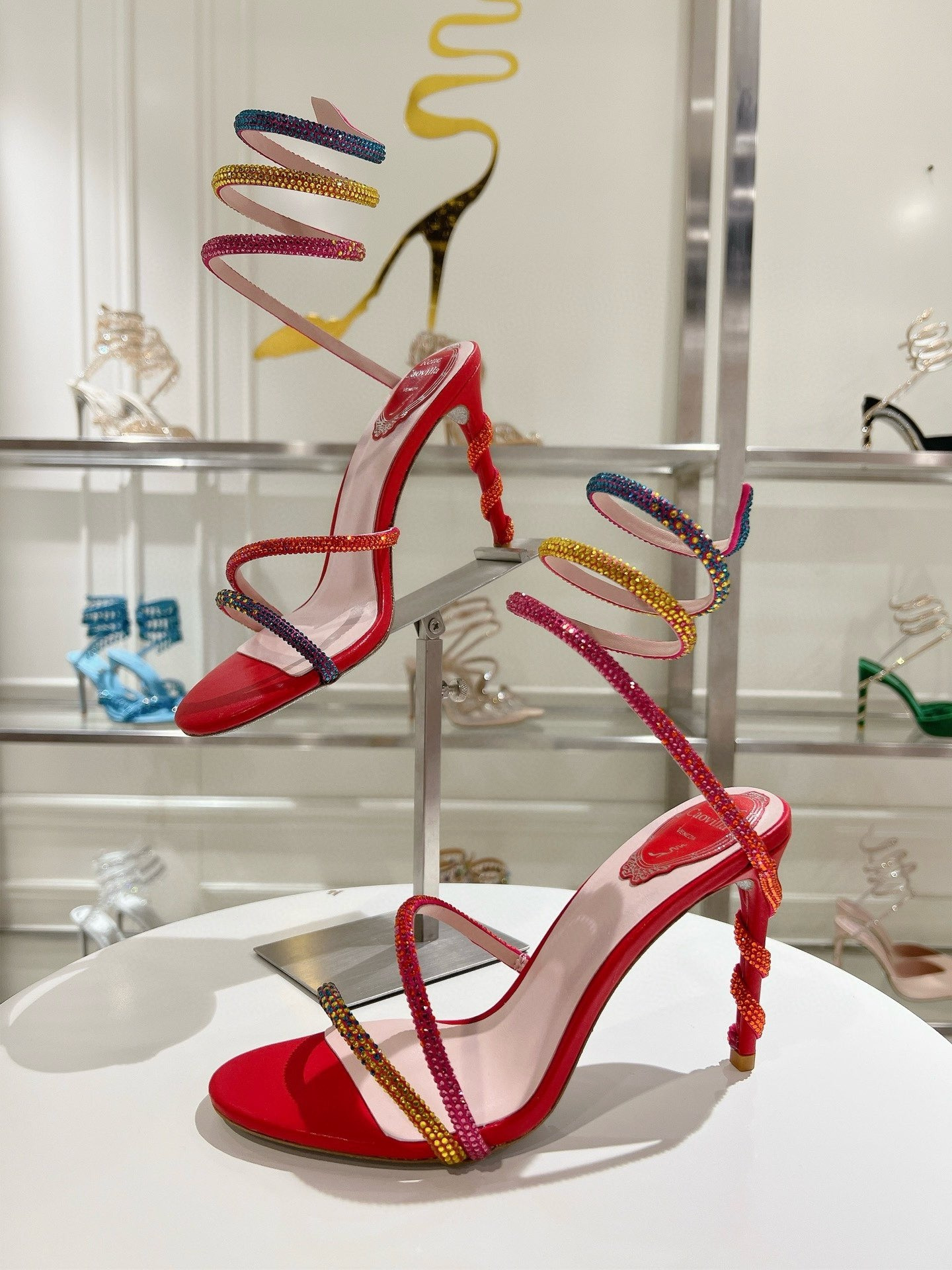 UA RENÉ CAOVILLA MARGOT JEWEL SANDALS SNAKE 95mm