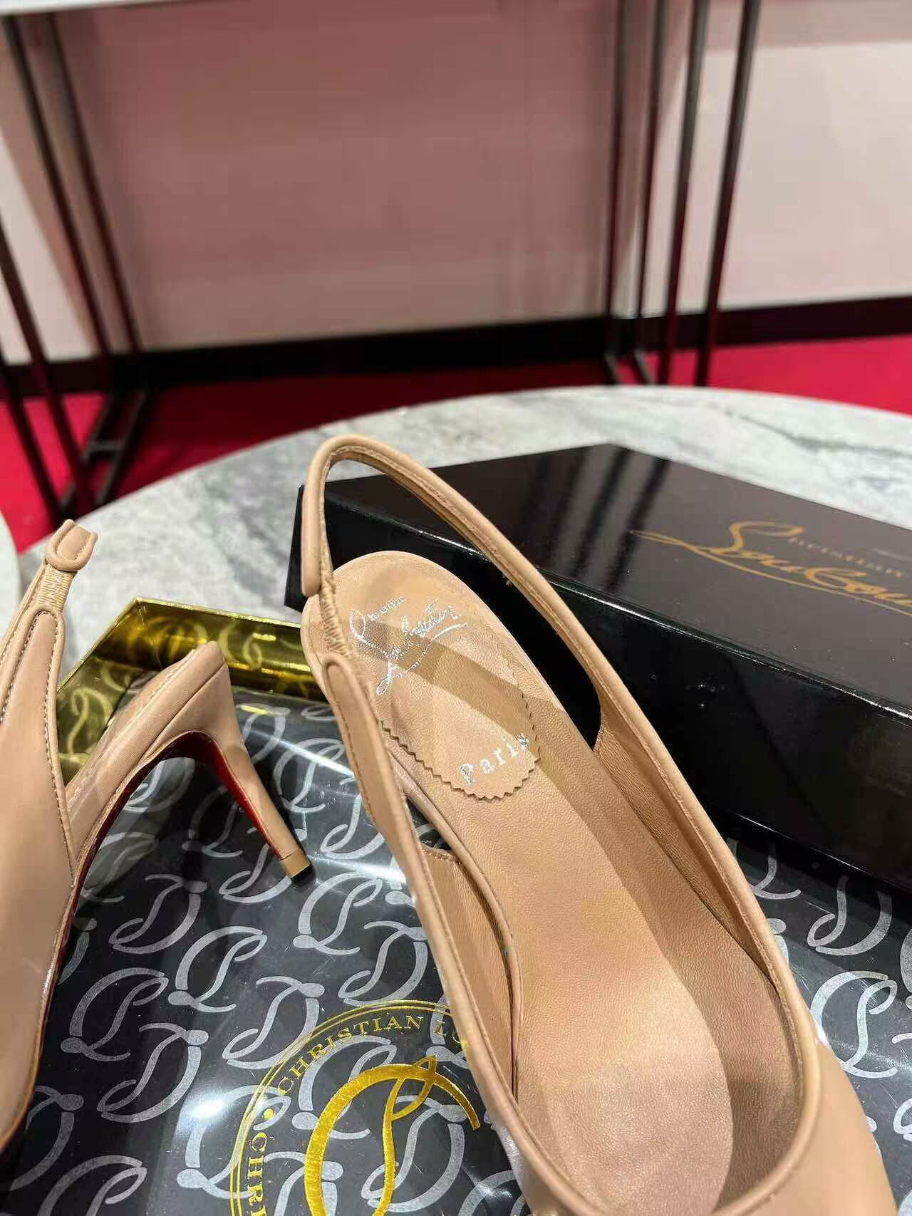 UA Chr1st1an Louboutin Sporty Kate Sling 65mm