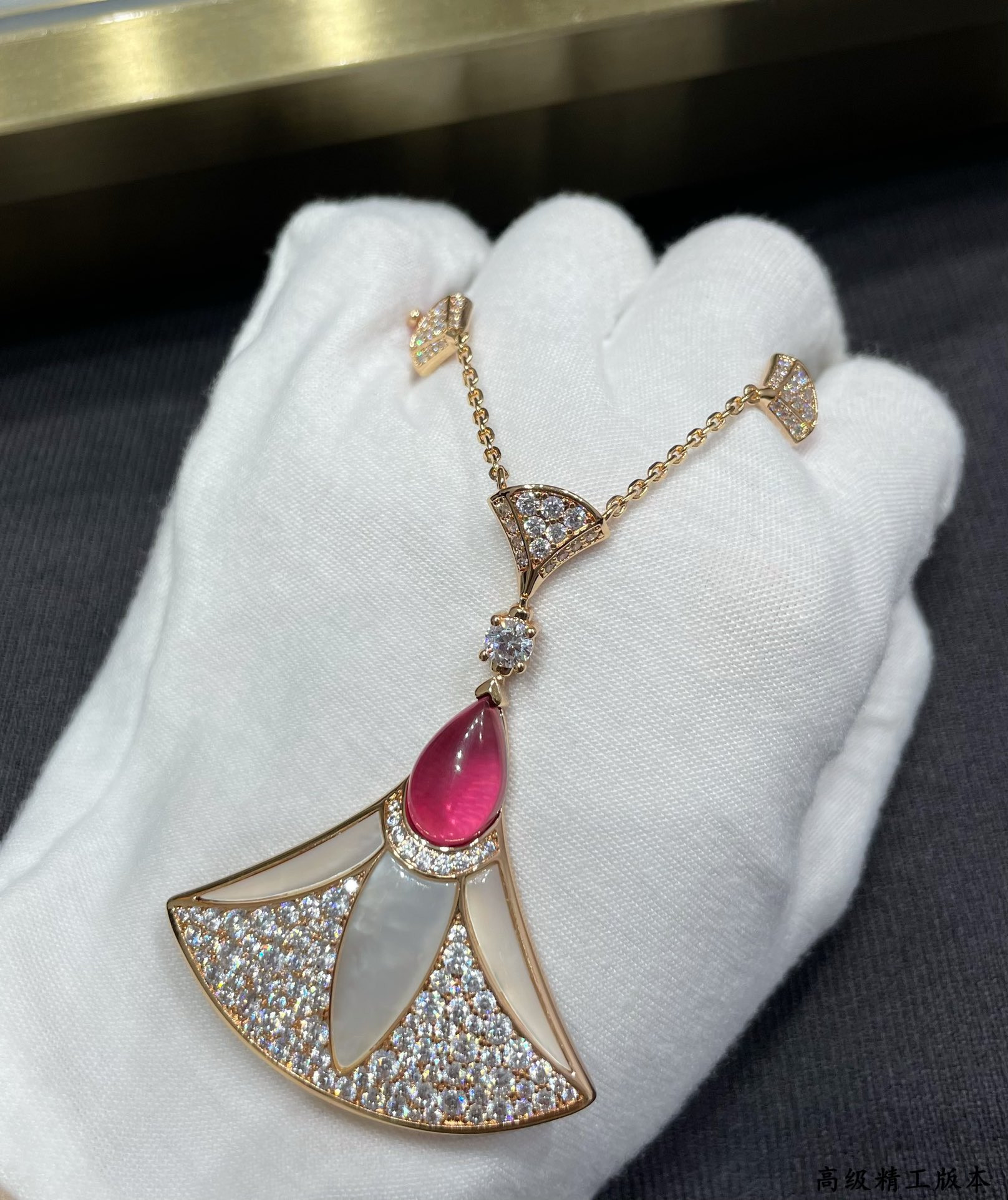 Bv1g*ai Roman fan Necklace 6-40-17cm