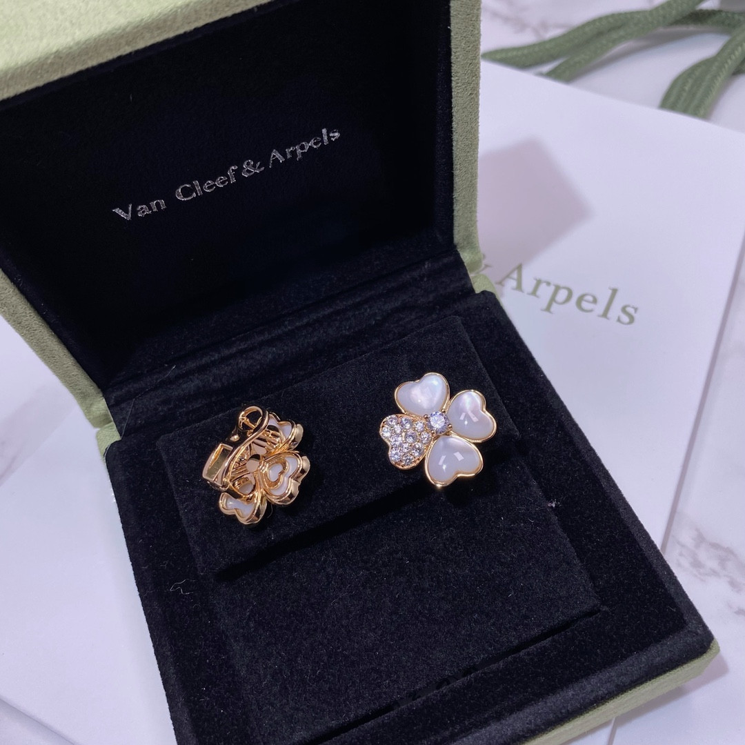V*n Cl**f & Arpels four-leaf clover earrings