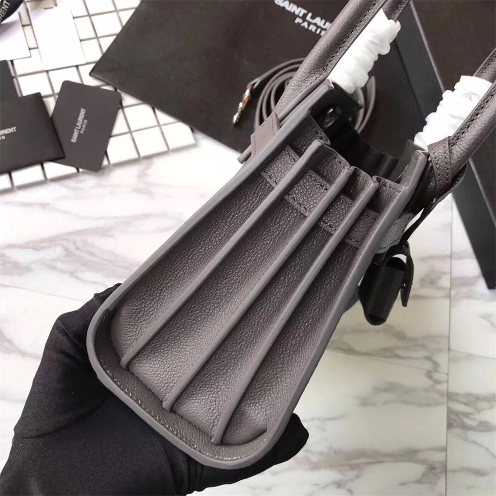 Y51 SAC DE JOUR NANO IN GRAINED LEATHER GREY