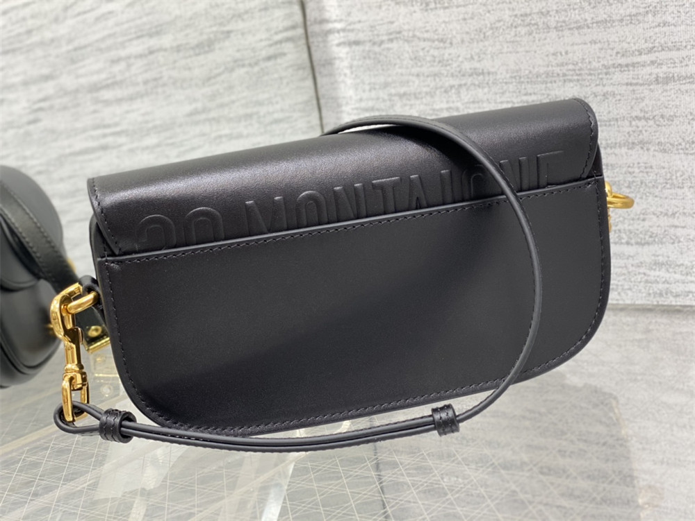D10r BOBBY EAST-WEST BAG Latte Box Calfskin black
