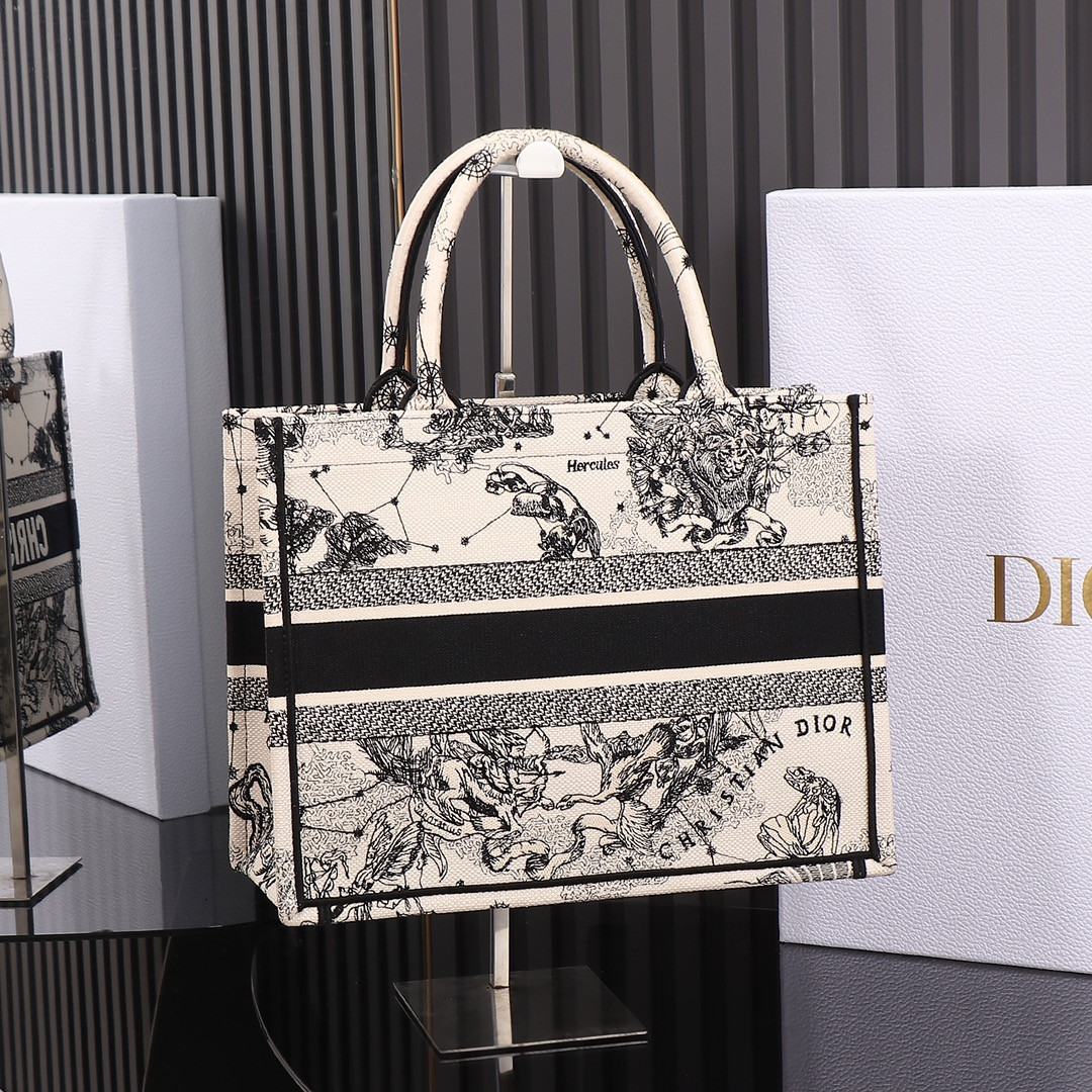 Medium D10r Book Tote De Jouy Zodiac 14 x 11 x 6.5 inches