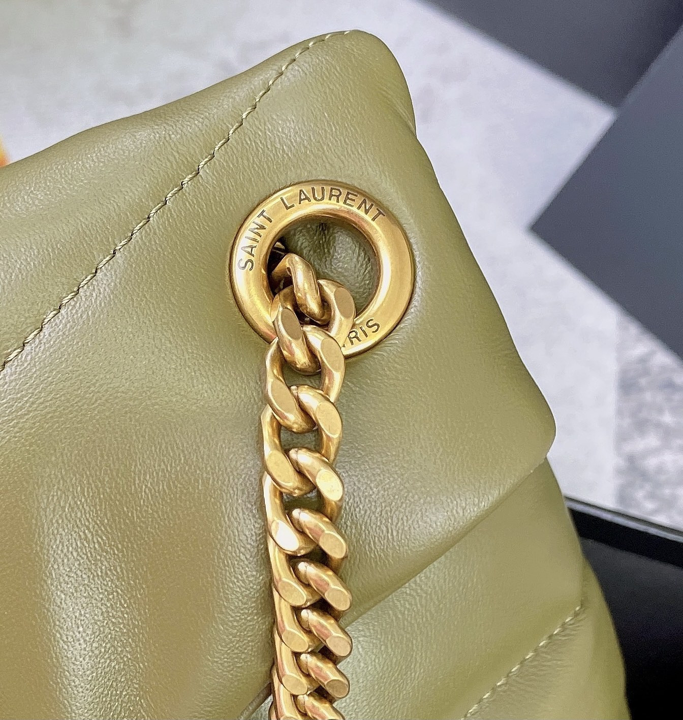 Y51 PUFFER SMALL IN NAPPA LEATHER DARK GREEN 11.4 X 6.6 X 4.3 INCHES