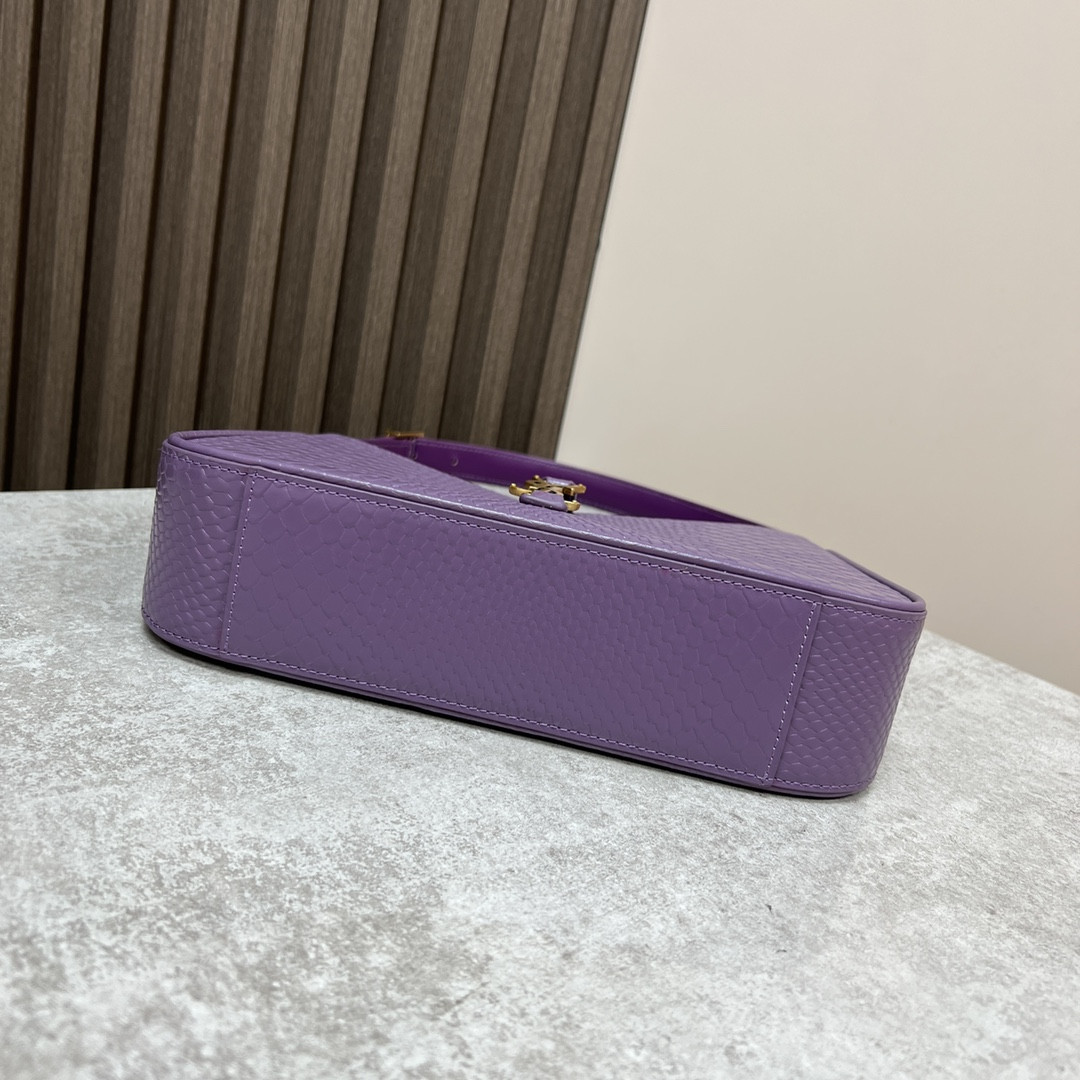 Y51 LE 5 À 7 IN CROCODILE-EMBOSSED LEATHER purple 9 X 6.3 X 2.5 INCHES