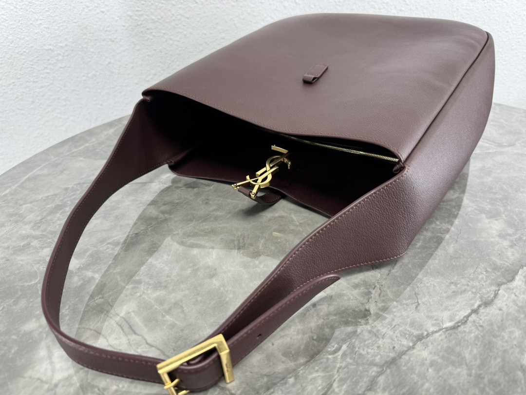 Y51 LE 5 À 7 S*pPLE LARGE IN SMOOTH LEATHER DARK RED 11.8" X 11" X 4.3"