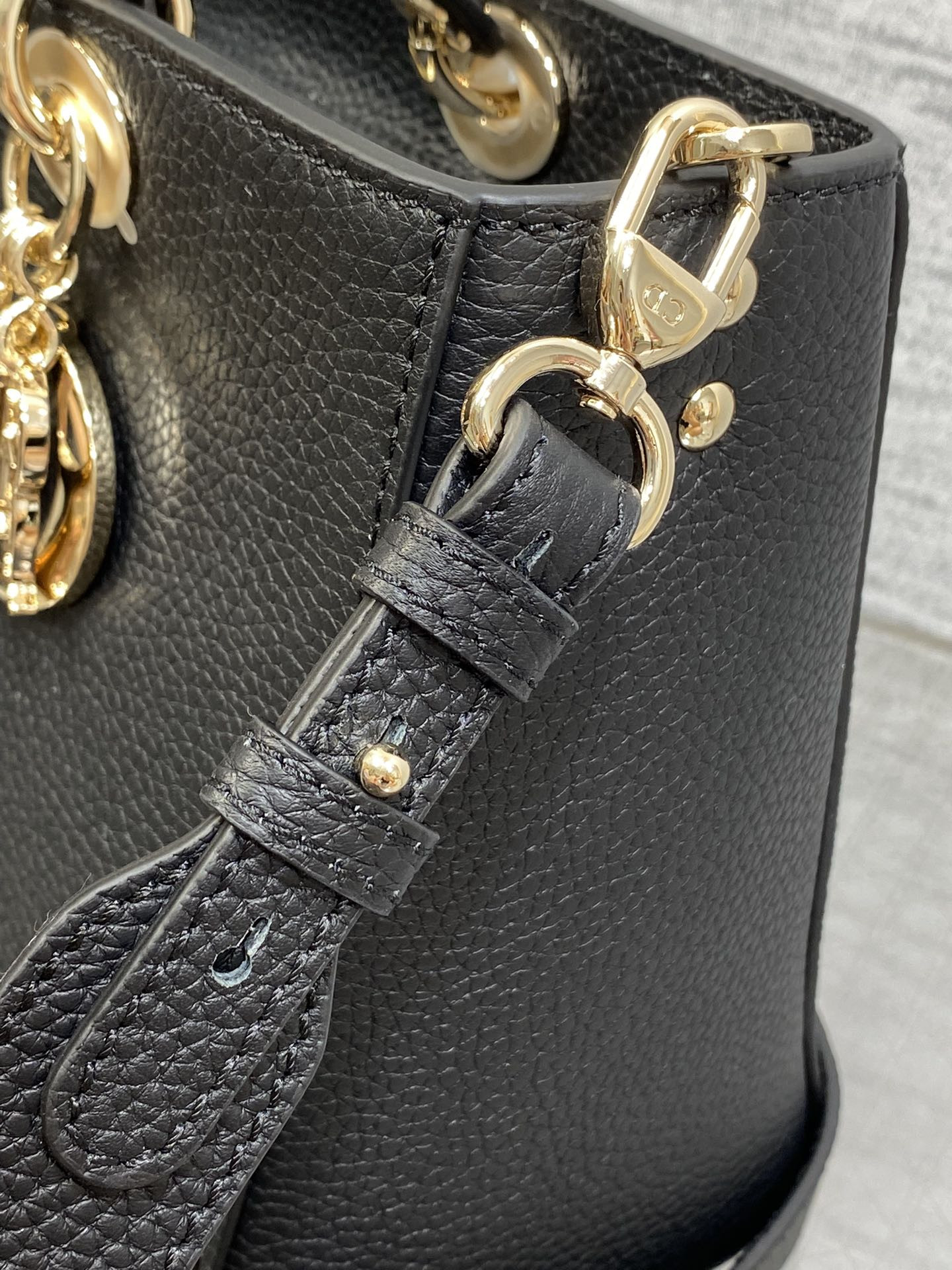 Medium Lady D-Sire My ABCD10r Bag  Black Bull Leather 12 x 8 x 5 inches