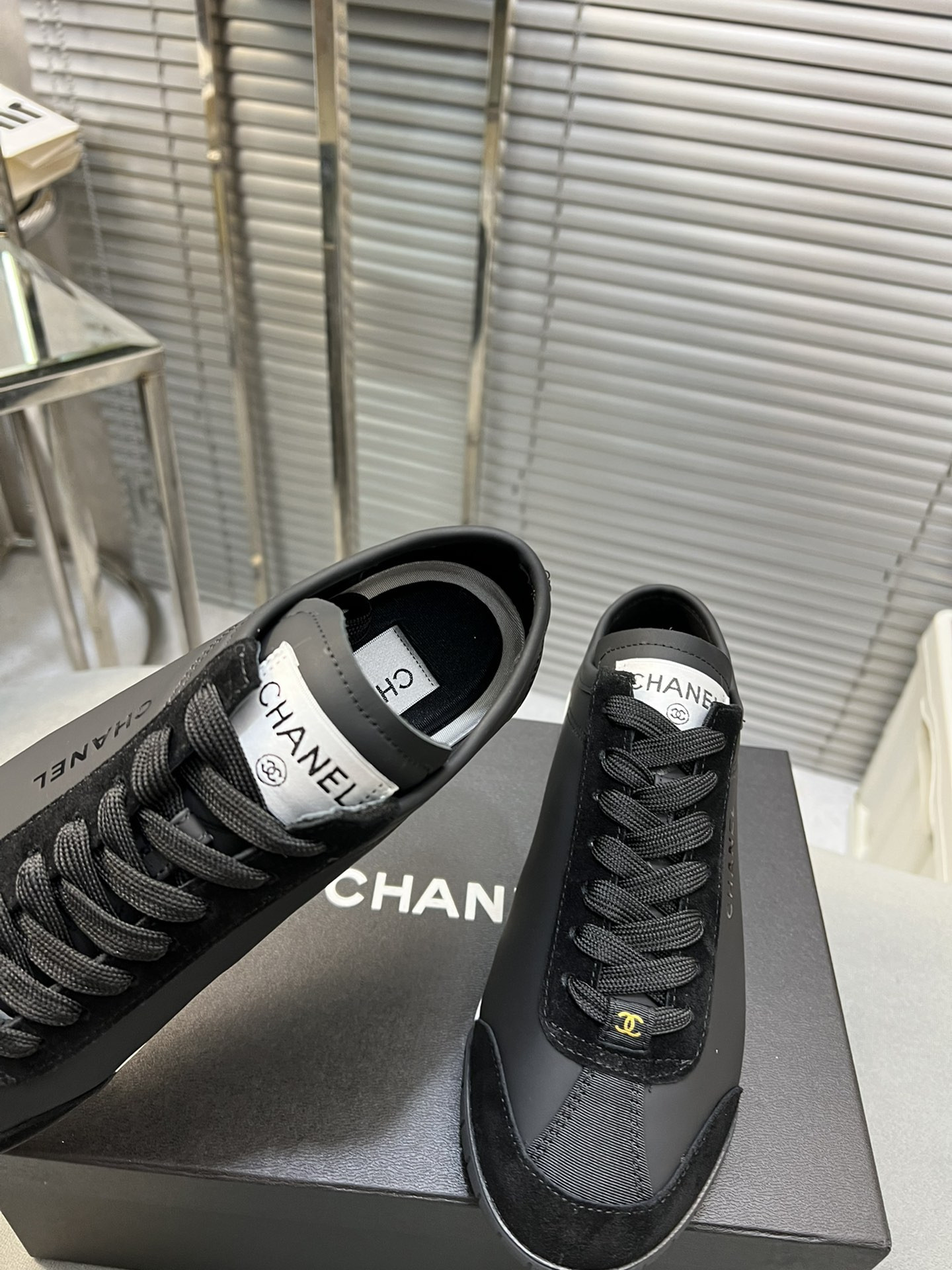 UA Ch**el SNEAKERS Calfskin & Suede Calfskin Black