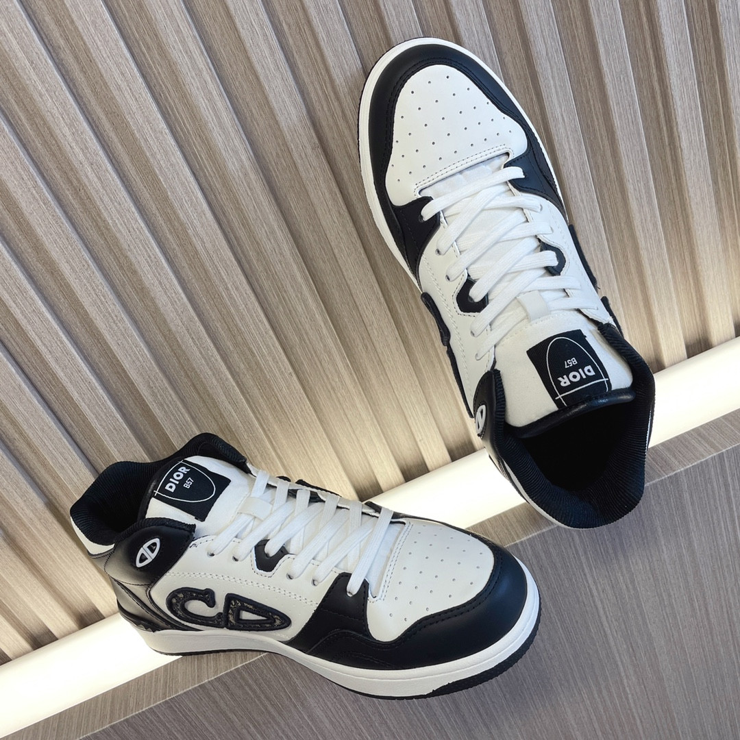 UA D10r B57 Mid-Top Sneaker Black and White