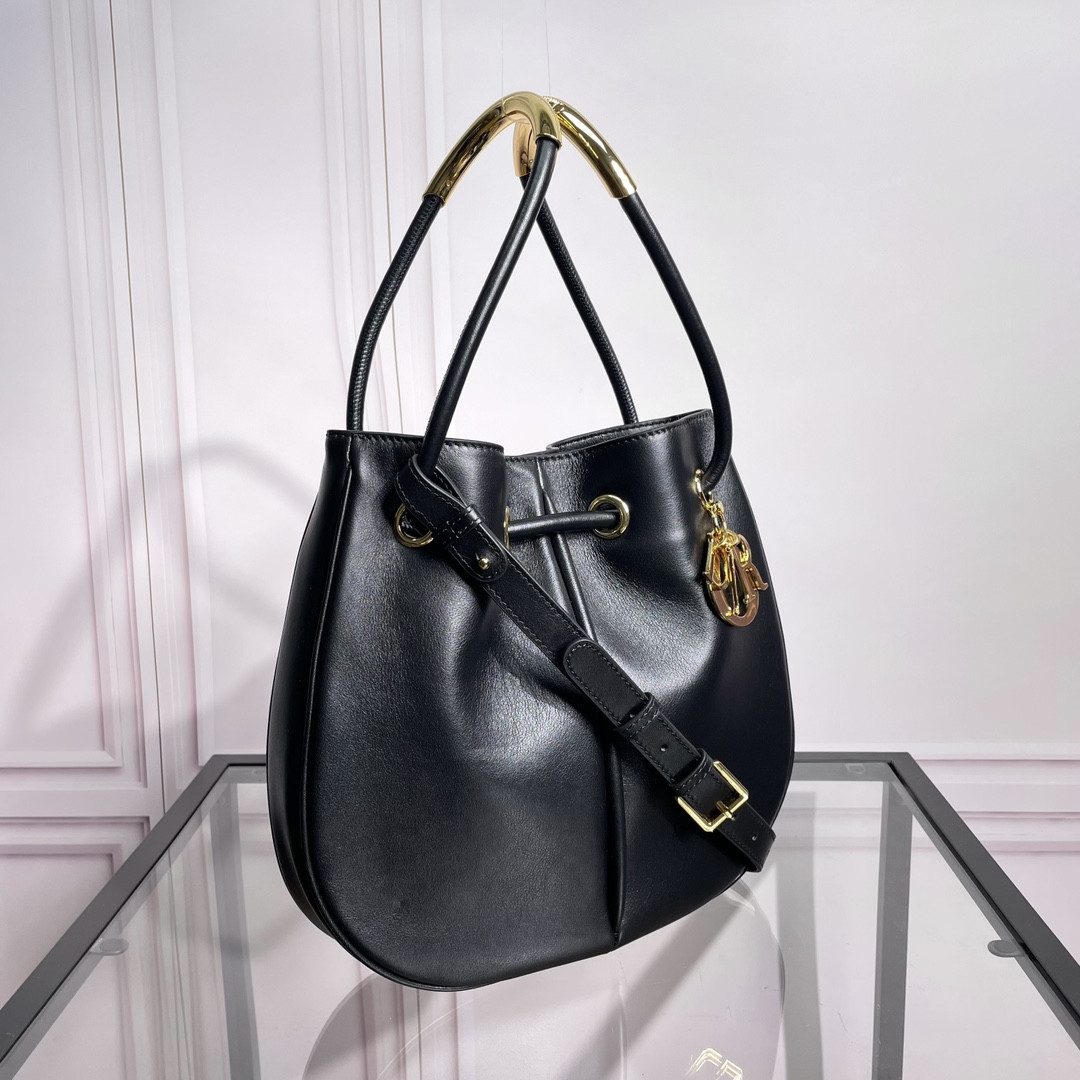 Medium D10r Nolita Bag  Black Calfskin 11 x 10 x 2 inches