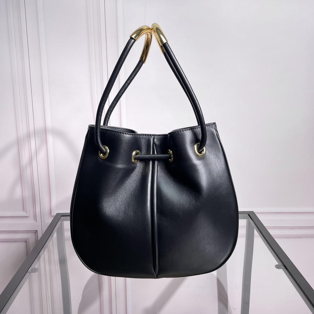 Medium D10r Nolita Bag  Black Calfskin 11 x 10 x 2 inches