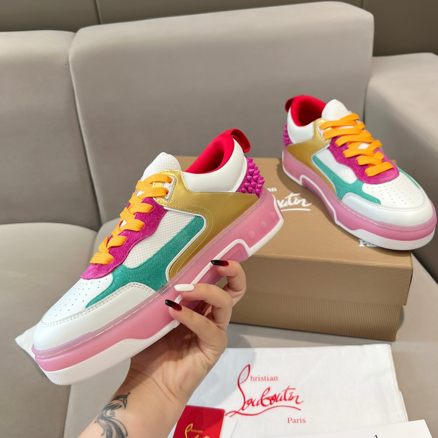 UA Chr1st1an Louboutin 2024 [New]ASTROLOUBI Unisex Thick-Soled Sneakers