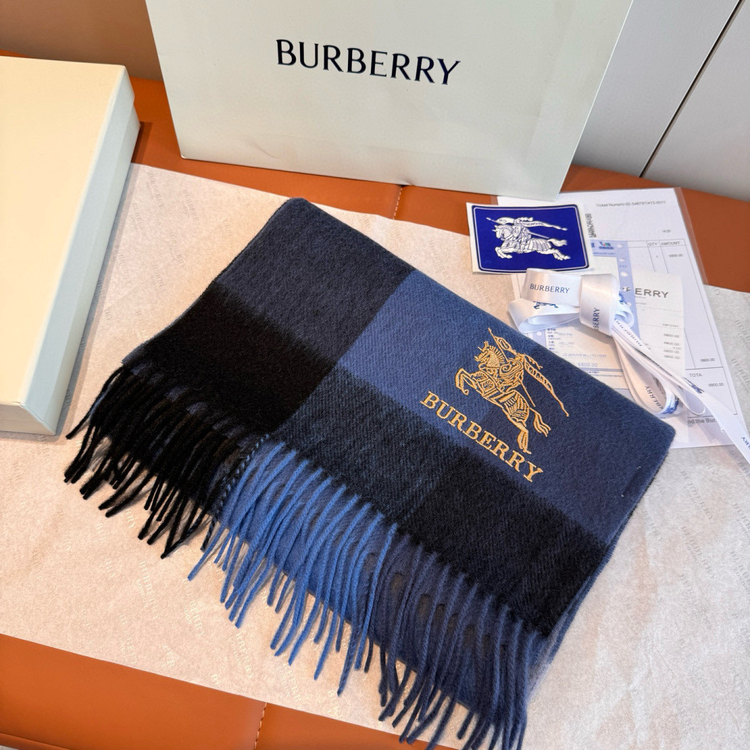 Bv*b*rry scarf 32x180cm 100% cashmere